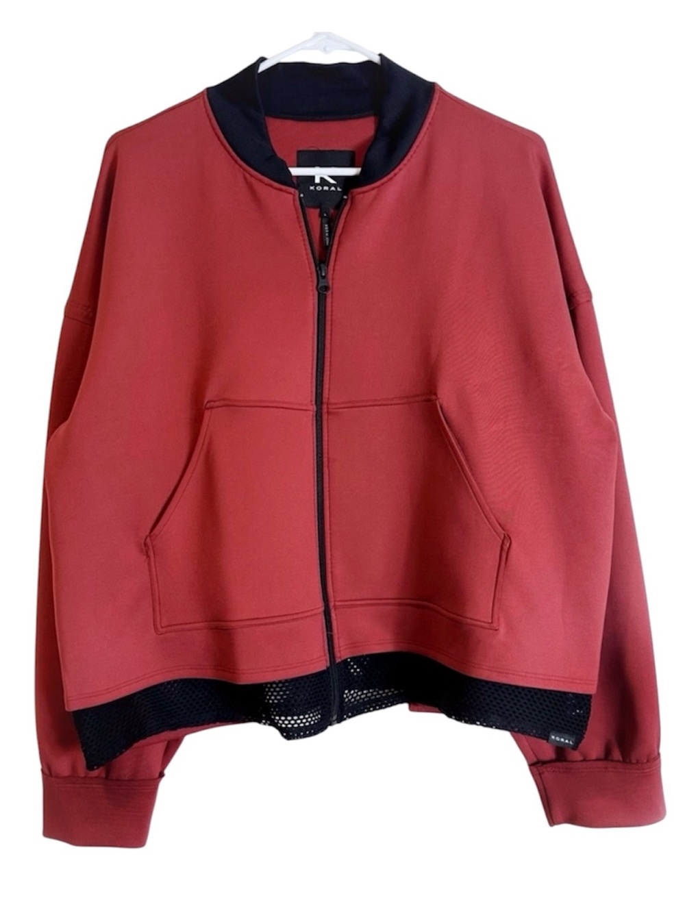 Koral Vermelho Black Purus Mesh Scuba Jacket Front Zip